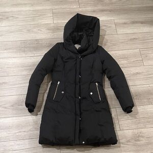 Soia & Kyo Black Annalise Hooded Down Parka Jacket Small